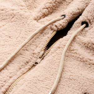 Men's Stylish <b>Sherpa</b> Hoodie with Unique Zipper-Up Collar and Drawstring Attached Fleece Lining for Winter - Product Image 6