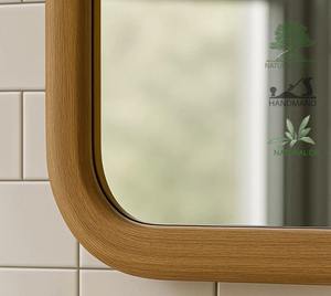 Miroir de salle de bain en bois massif de style Art déco, écologique, léger, fait à la main, décoration murale en bois au meilleur prix - Product Image 6