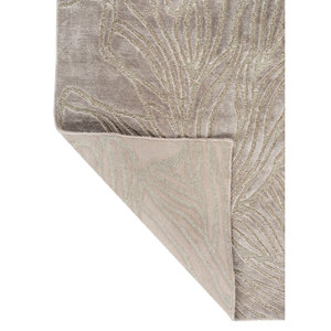 Alfombra Aibz-1030 Azalea Gris Negra, Tejida a Mano con Bambú, Seda y Zari, Diseño Floral Clásico, 9x12, para Sala de Estar, 10mm, para el Hogar y el Pasillo - Product Image 5