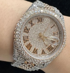 Reloj de cuarzo VVS Moissanite Iced Out para hombre, reloj de pulsera de lujo con diamantes de oro blanco, busto de diamantes, joyería de Hip Hop - Product Image 5