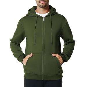 Prix de gros Service OEM Hommes 100% Coton à manches longues Épaule Pente Cou Bande Couleur Solide Confortable Zip Hoodie Bangladesh - Product Image 1
