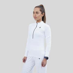 Veste de fitness Infinity 1/2 Zip en blanc - Product Image 1