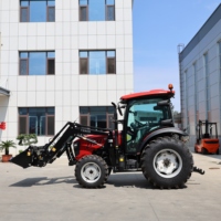 Tracteur 4x4 75 CV Stage V Euro V avec cabine climatisée et chargeur frontal, machine agricole multifonctionnelle