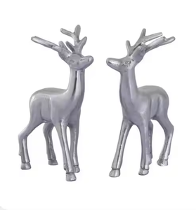 Ornement animal fini or Statue de cerf en métal et aluminium Décoration intérieure Figurine Salon Ensemble de deux par décor impex - Product Image 2