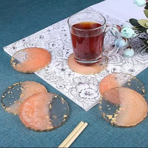 Sous-verre en résine luxueux, fait à la main, écologique, style bohème, design personnalisé, qualité haut de gamme pour les tables de maison et de bureau, Inde - Product Image 1