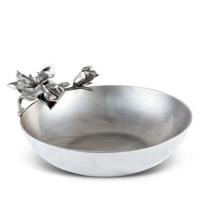 Bol de service en métal à 2 compartiments avec poignée Bol de service de fruits secs en aluminium de forme ovale de dernière conception par Home Arts - Product Image 2