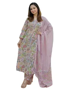 紫色乔其纱巴基斯坦准备穿圆领设计巴基斯坦Salwar kameez为女性