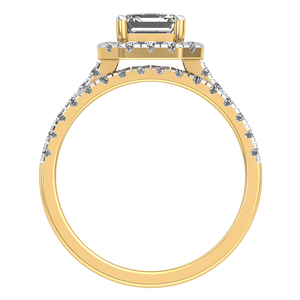 Anillo de Bodas de Lujo para Mujer, Oro Sólido de 9K, Oro Amarillo y Blanco, Corte Asscher, 1.69 Quilates, Color VS EF, Diamante Cultivado en Laboratorio, IGI - Product Image 5