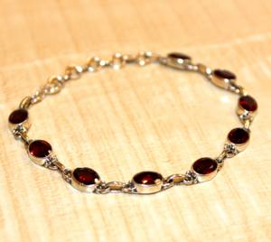 Pulsera de cuentas de rubí hecha a mano con piedras preciosas naturales para mujer, cadena de plata 925 para ocasiones de aniversario - Product Image 1