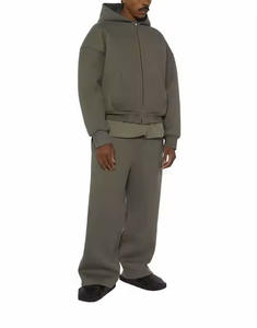 Sweats à capuche personnalisés pour hommes, poids lourd, doublure en polaire épaisse, pull-over d'hiver chaud, impression numérique, teinture unie, haute qualité - Product Image 3