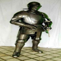 Disfraz de Caballero Medieval Hecho a Mano, Traje Completo de Acero, Estilo Cruzado, Artigo Histórico Coleccionable, Conjunto Decorativo para Exhibición