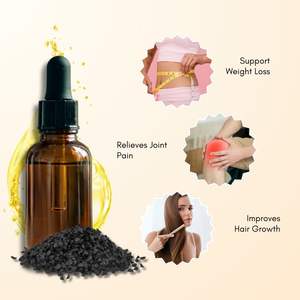 100% Pure Black Cumin Seed Oil Carrier Oil pour les soins du corps et de la peau Fabriqué à partir de Nigella Sativa/Black Cumin Seed - Product Image 2
