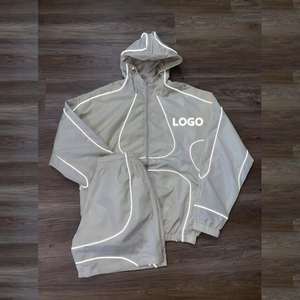 Conjunto Deportivo Informal Personalizado, Ropa Deportiva Urbana, Sudadera con Capucha Estampada, Chaqueta Cortavientos, Conjunto de Jogger, Chándal para Hombre de Secado Rápido - Product Image 2