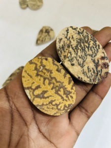 หิน psilomelane แบบแบนหินอัญมณีคริสตัลขัดเงาหินอัญมณีบำบัดแบบหลวมขนาดปรับแต่งได้ - Product Image 3