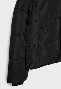 Wholesale Casual Style Women's <b>Black</b> <b>Cropped</b> Puffer Jackets Hooded Collar <b>Long</b> <b>Sleeves</b> 100% Polyester Women Winter Outdoor Wear - Product Image 6