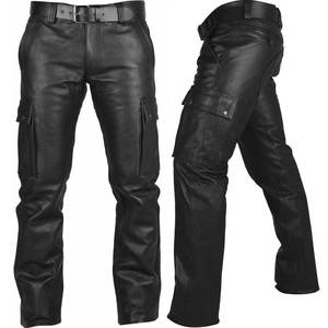 Chaqueta de moto de cuero genuino para hombre a prueba de viento de alta durabilidad con pantalones Cargo Ropa de carreras para jinetes - Product Image 5
