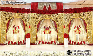 Fascinantes marcos de espejo de escenario de boda inglés, marcos de decoración de escenario de boda modernos, paneles de espejo de madera de tendencia para escenario - Product Image 5