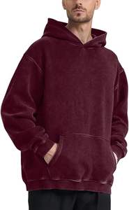 Sweat-shirts décontractés pour hommes en coton 100% molleton, couleur unie, lavage à l'acide, coupe régulière, séchage rapide, écologiques - Product Image 3