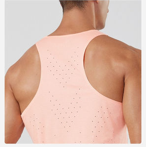 Débardeurs pour hommes personnalisés à succès, séchage rapide, respirant, anti-boulochage, coton élasthanne, col rond, impression sérigraphique OEM sur le devant - Product Image 5