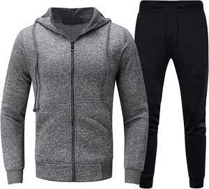 Ensemble de survêtement personnalisé en éponge 100% coton pour hommes, jogging deux pièces en polaire respirante pour l'hiver, ensemble vierge de grande taille en gros - Product Image 5