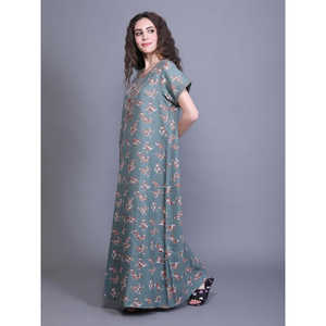 Camisón de Algodón 100% Tejido para Mujer con Bolsillo Lateral, Bata de Invierno Estampada, ODM, Cintura Elástica con Cordón, Talla 3XL, Transpirable - Product Image 3