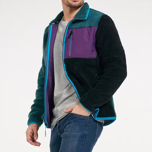 Best-Selling Outdoor Windproof Sherpa Fleece Jacket <b>for</b> Men with Stand Collar Front Logo Comfortable Canvas Fabric Hot <b>Sale</b> - Product Image 3