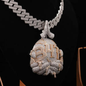 Colgante de Lujo con Moissanita VVS Completamente Engastada, con Acabado en Oro Rosa de 925, Colgante de Diamante Blanco Estilo Hip-hop para Hombre, Colgantes Finos y Dijes - Product Image 2