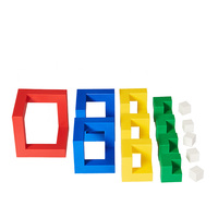 U.S.L. Ensemble de blocs de construction éducatifs modernes, cubes de puzzle unisexes, enfants de 5 à 7 ans, plastique HiPS, 15 pièces, jouets de construction