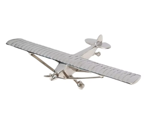วัตถุบนเครื่องบินแบบพกพาสำหรับโต๊ะของตกแต่งที่จัดแสดงกันลื่นสีเงินสำเร็จรูปเครื่องบินรุ่นปกติของอินเดีย - Product Image 5