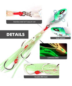 Esca a testa di calamaro morbida australiana 100g-300g con tecnica di pesca a fondo con ganci personalizzati per materiale di piombo realizzato in basso - Product Image 2