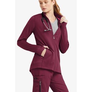 แจ็กเก็ตขัดตัวแขนยาว3กระเป๋าของผู้หญิงน้ำหนักเบามีซิปด้านหน้าอบอุ่น - Product Image 2