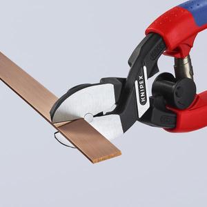 กรรไกรตัดแบบแรงบิดสูง Knipex สีดำเคลือบอะโนไดซ์ สำหรับตัดโลหะอ่อนและพลาสติก - Product Image 3