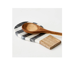 Modern Stylish Design Marble & Wooden <b>Spoon</b> Rest Kitchenware Cooking <b>Spoon</b> Spatula <b>Holder</b> Rest Gray Stone - Product Image 6