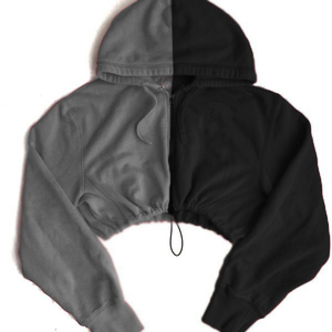 เสื้อครอปมีฮู้ดสำหรับผู้หญิง สวมใส่สบาย ระบายอากาศได้ดี แห้งเร็ว ผ้าฝ้าย 100% แขนยาว มีซิป  รับสกรีนโลโก้  สำหรับฤดูหนาวและฤดูใบไม้ร่วง - Product Image 5