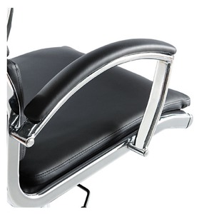 Chaise pivotante/inclinable à dossier haut Alera ALENR4119 de la série Neratoli en cuir noir avec structure chromée pour usage de bureau - Product Image 6