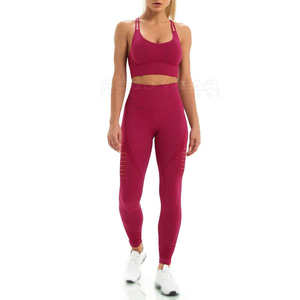 Ensemble de yoga pour femmes personnalisé et élégant, tenue de fitness de qualité supérieure, sans manches, 2 pièces, skinny, uni, décontracté, court - Product Image 3