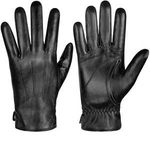 Gants en cuir de daim pour homme sur mesure de l'usine Atlantis au Pakistan - Haute qualité, utilisation quotidienne en hiver, cyclisme, design personnalisé noir - Product Image 1
