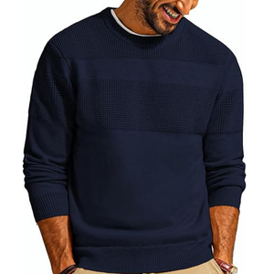 Pull en tricot conception personnalisée tricots en coton OEM chandails personnalisés en vrac vente en gros usine - Product Image 1