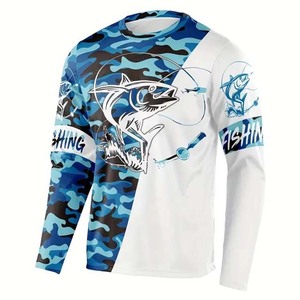 Camiseta Deportiva de Manga Larga con Protección Solar UPF 50 y Estampado de Camuflaje para Hombre, Ideal para Pesca - Product Image 1