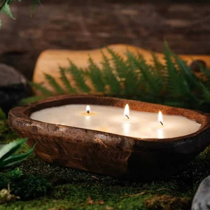 Bol à pâte en bois fait main le plus vendu avec finition naturelle Logo de taille personnalisable Décoration de la maison de Noël Bol à bougie en cire de soja - Product Image 4