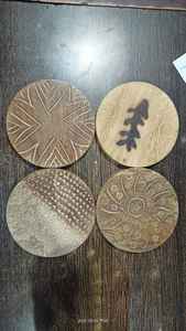 Sous-verre rond en bois et résine époxy pour tasses à thé, design artistique, différentes couleurs - Product Image 6