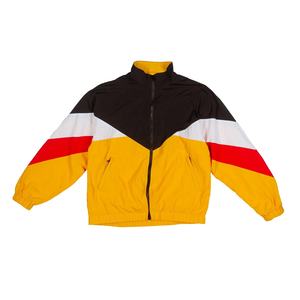 Veste coupe-vent en nylon pour homme avec logo personnalisé, veste de sport en nylon à blocs de couleur, veste coupe-vent avec fermeture éclair pour adultes - Product Image 1