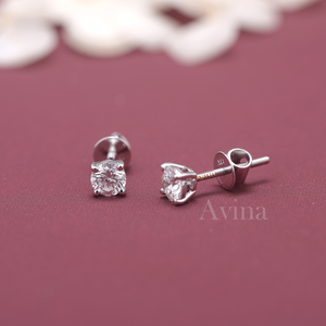 IGI Certified Lab Grown Diamond Round Solitaire Stud <b>Earrings</b> 14K White / Yellow & Rose Gold Tiny Diamond <b>Earrings</b> - Product Image 2