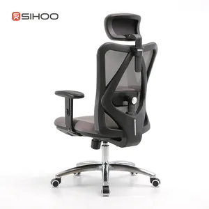 Open Workstation Adjust High Back Ergonomic Office Chair And Table Office Mesh Chair With Headrest