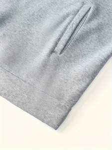 Sweat-shirt à capuche sportif décontracté pour hommes Design Color Block Coupe régulière avec poches Gris et noir Confort au quotidien Bangladesh - Product Image 5