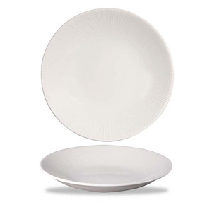 จานอาหารค่ำทรงโค้ง Churchill Bamboo White Rilievo สีขาว - ขนาด 28.1 ซม. สำหรับร้านอาหาร โรงแรม จัดเลี้ยง ขายส่ง - Product Image 1