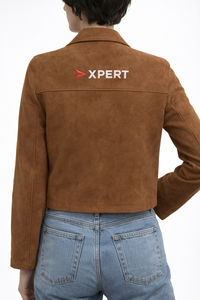 Veste rétro en toile et daim pour femme, col rabattu, simple boutonnage, manches longues, style sportif décontracté, respirante, coupe-vent, pour le printemps - Product Image 3