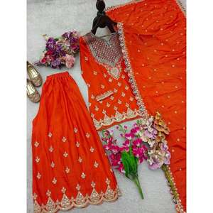 Traje Sharara de Moda de la Mejor Calidad, Perfecto para Fiestas, Festivales y Bodas, Atuendo Étnico Disponible a Precio de Fábrica - Product Image 3