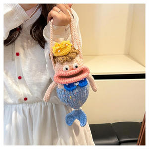 Bolso de Teléfono Móvil Portátil de Moda con Diseño de Sirena, Tejido de Algodón, Cierre Abierto, Decoración de Flores, Hecho a Mano, Princesa, Poliéster - Product Image 6