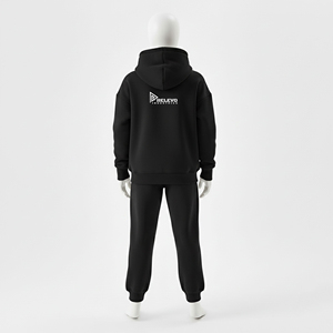 Conjunto Deportivo Negro para Entrenamiento, Chándal de Felpa Francesa, Pantalones Deportivos Personalizados para Hombre - Product Image 5